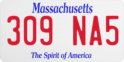 MA license plate 309NA5