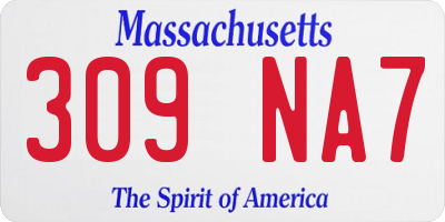 MA license plate 309NA7