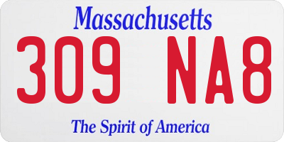 MA license plate 309NA8