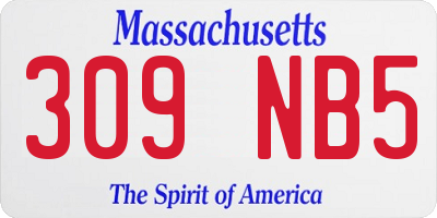 MA license plate 309NB5