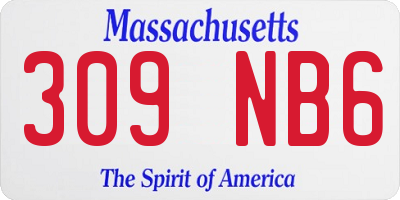 MA license plate 309NB6