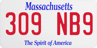 MA license plate 309NB9