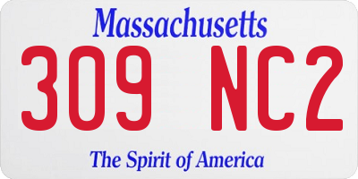 MA license plate 309NC2
