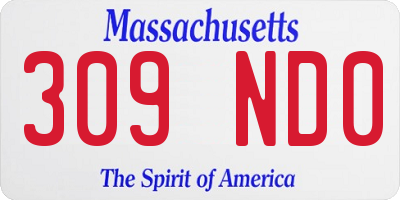 MA license plate 309ND0