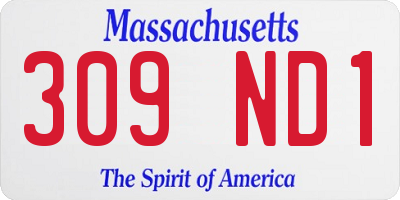 MA license plate 309ND1