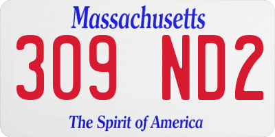 MA license plate 309ND2