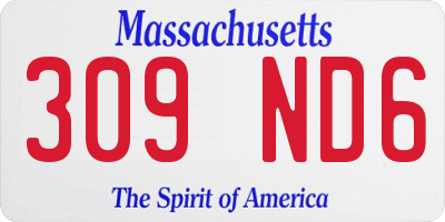 MA license plate 309ND6