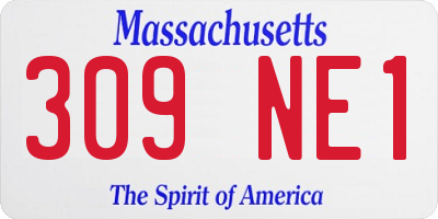 MA license plate 309NE1