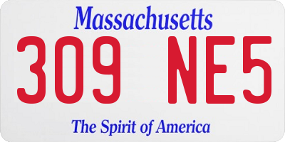 MA license plate 309NE5