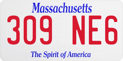 MA license plate 309NE6