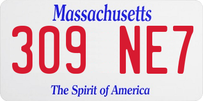 MA license plate 309NE7