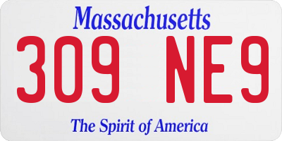 MA license plate 309NE9
