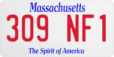 MA license plate 309NF1