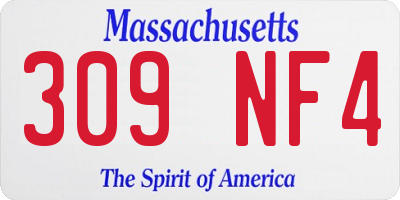 MA license plate 309NF4