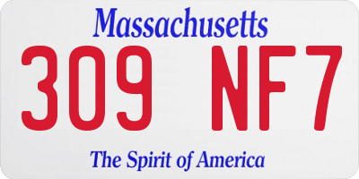 MA license plate 309NF7
