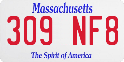 MA license plate 309NF8