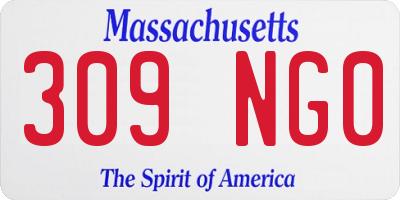 MA license plate 309NG0
