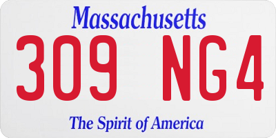 MA license plate 309NG4