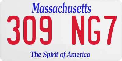MA license plate 309NG7