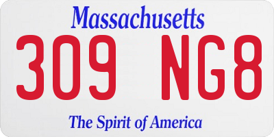 MA license plate 309NG8