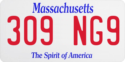 MA license plate 309NG9