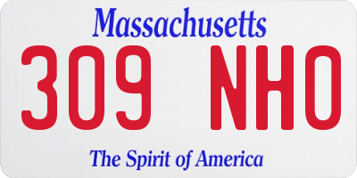 MA license plate 309NH0