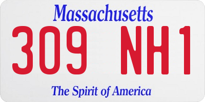 MA license plate 309NH1