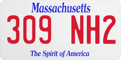 MA license plate 309NH2