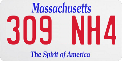 MA license plate 309NH4