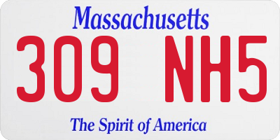 MA license plate 309NH5
