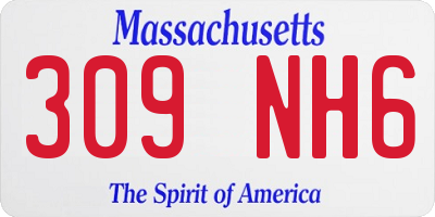 MA license plate 309NH6