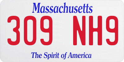 MA license plate 309NH9