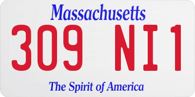 MA license plate 309NI1