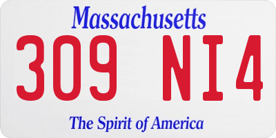 MA license plate 309NI4