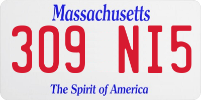 MA license plate 309NI5