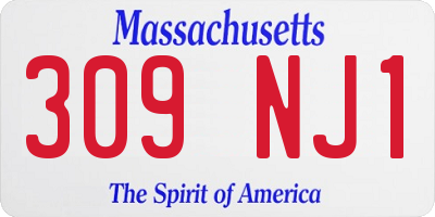 MA license plate 309NJ1