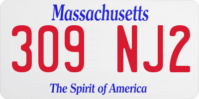 MA license plate 309NJ2