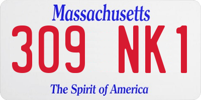 MA license plate 309NK1