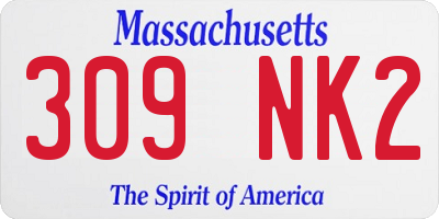 MA license plate 309NK2