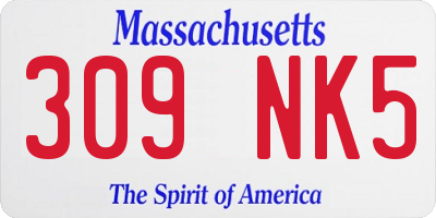 MA license plate 309NK5