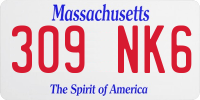 MA license plate 309NK6