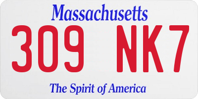 MA license plate 309NK7
