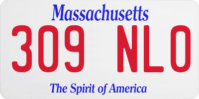 MA license plate 309NL0