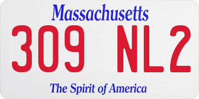 MA license plate 309NL2