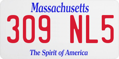 MA license plate 309NL5