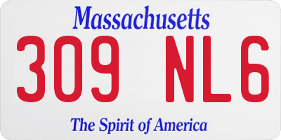 MA license plate 309NL6
