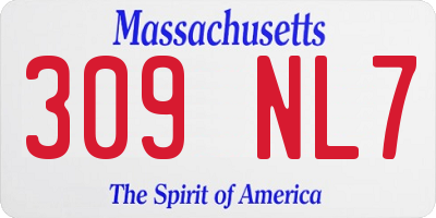 MA license plate 309NL7