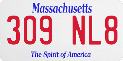 MA license plate 309NL8
