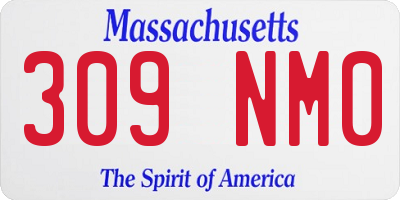 MA license plate 309NM0