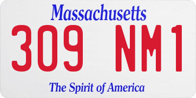 MA license plate 309NM1